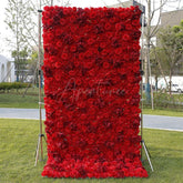 Aperturee - Aperturee Red Faux Flower Wall Panels Wholesale Party Decor